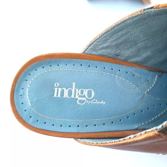 Indigo Clarks Size 8 Leather Inlay Slip Resistant Western Slip On Mule Heel Shoe - Picture 9 of 10